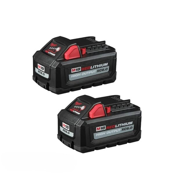 Batería Recargable MILWAUKEE M18 48-11-1862 High Output 6.0Ah Paquete de 2 Unidades Color Rojo