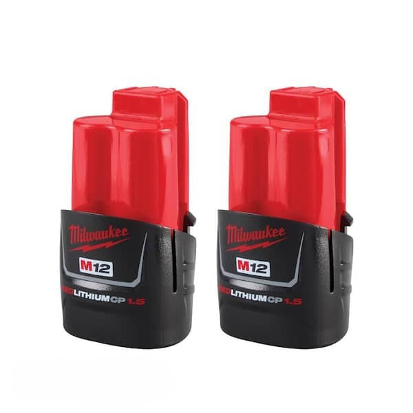 Batería Recargable MILWAUKEE M12 48-11-2411 Paquete de 2 Unidades 1.5Ah Color Rojo con Diseño Slim