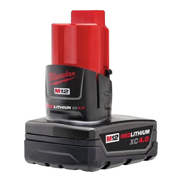 Batería Recargable MILWAUKEE M12 48-11-2442 Paquete de 2 Unidades 4.0Ah XC con Color Rojo