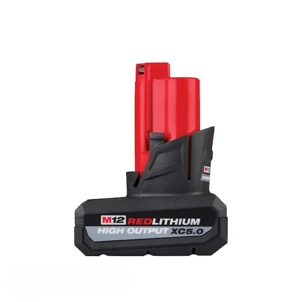 Batería Recargable MILWAUKEE M12 48-11-2450 High Output 5.0Ah Color Rojo con Diseño Compacto