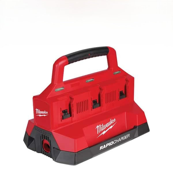 Cargador de Baterías MILWAUKEE M18 48-59-1809 Estación de 6 Puertos Secuenciales Color Rojo Negro