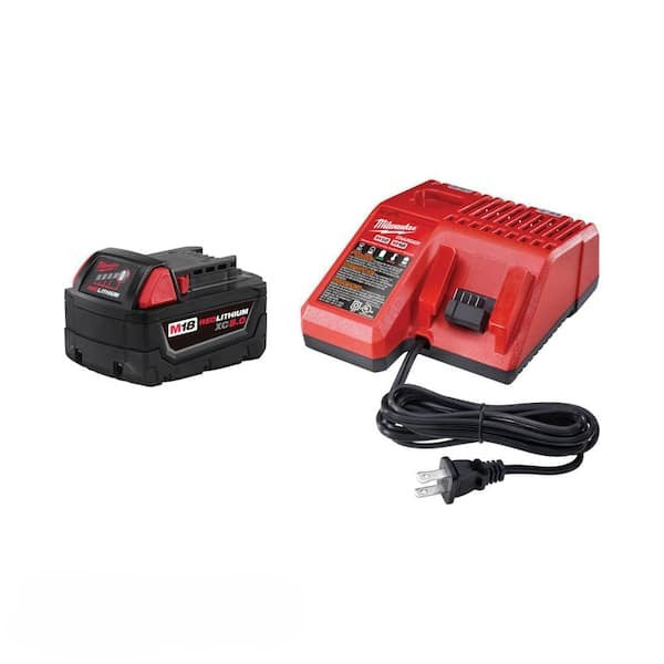 Batería Recargable MILWAUKEE M18 48-59-1850 Kit 5.0Ah con Cargador y Celdas de Litio Color Rojo