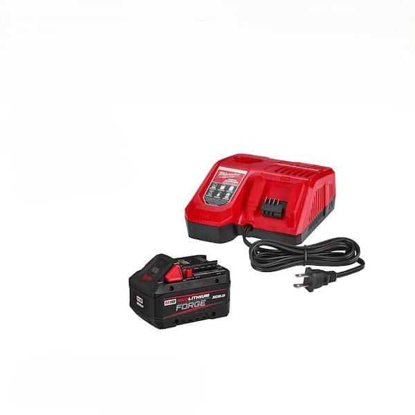 Batería Recargable MILWAUKEE M18 FORGE 48-59-1881 Kit 8.0Ah con Cargador y Celdas de Litio Rojo