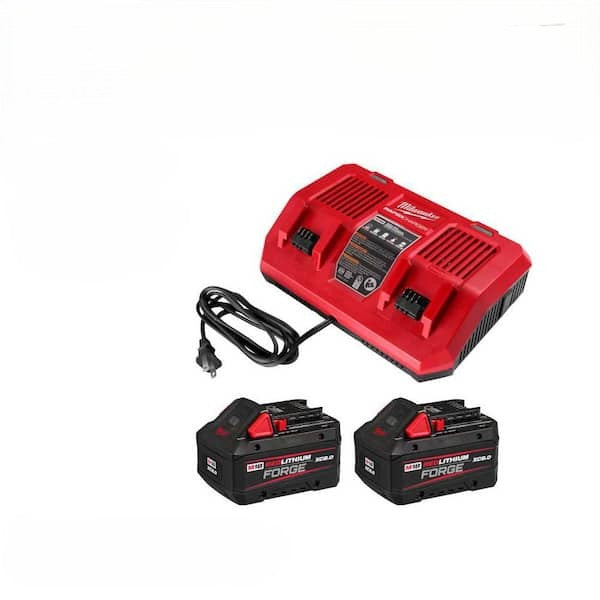 Batería Recargable MILWAUKEE M18 FORGE 48-59-1888 Kit de 2 Unidades 8.0Ah con Cargador Color Rojo