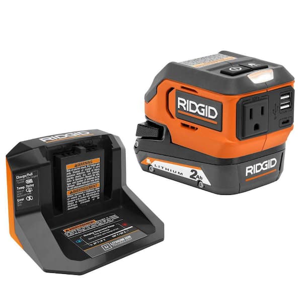 Inversor de Corriente RIDGID AC86097KSB 18V 175W Color Naranja con Puertos USB y Salida de CA