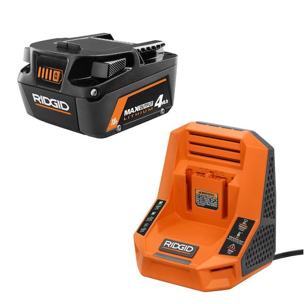 Batería Recargable RIDGID AC9840 Kit 4.0Ah con Cargador Inteligente Color Naranja y Gris