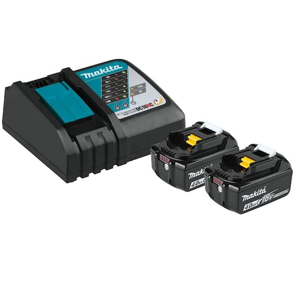 Batería Recargable MAKITA LXT BL1840BDC2X Kit de 2 Unidades 4.0Ah con Cargador Rápido Color Azul