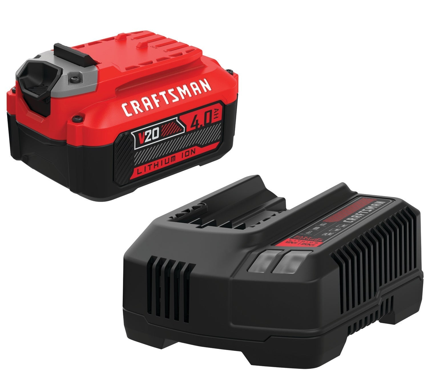 Batería Recargable CRAFTSMAN V20 CMCB204-CK Kit 4.0Ah con Cargador Color Rojo y Negro en Obra