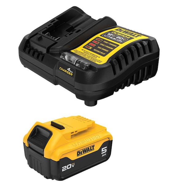 Batería Recargable DEWALT 20V MAX DCB205C Kit 5.0Ah con Cargador y Celdas de Litio XR Amarillo