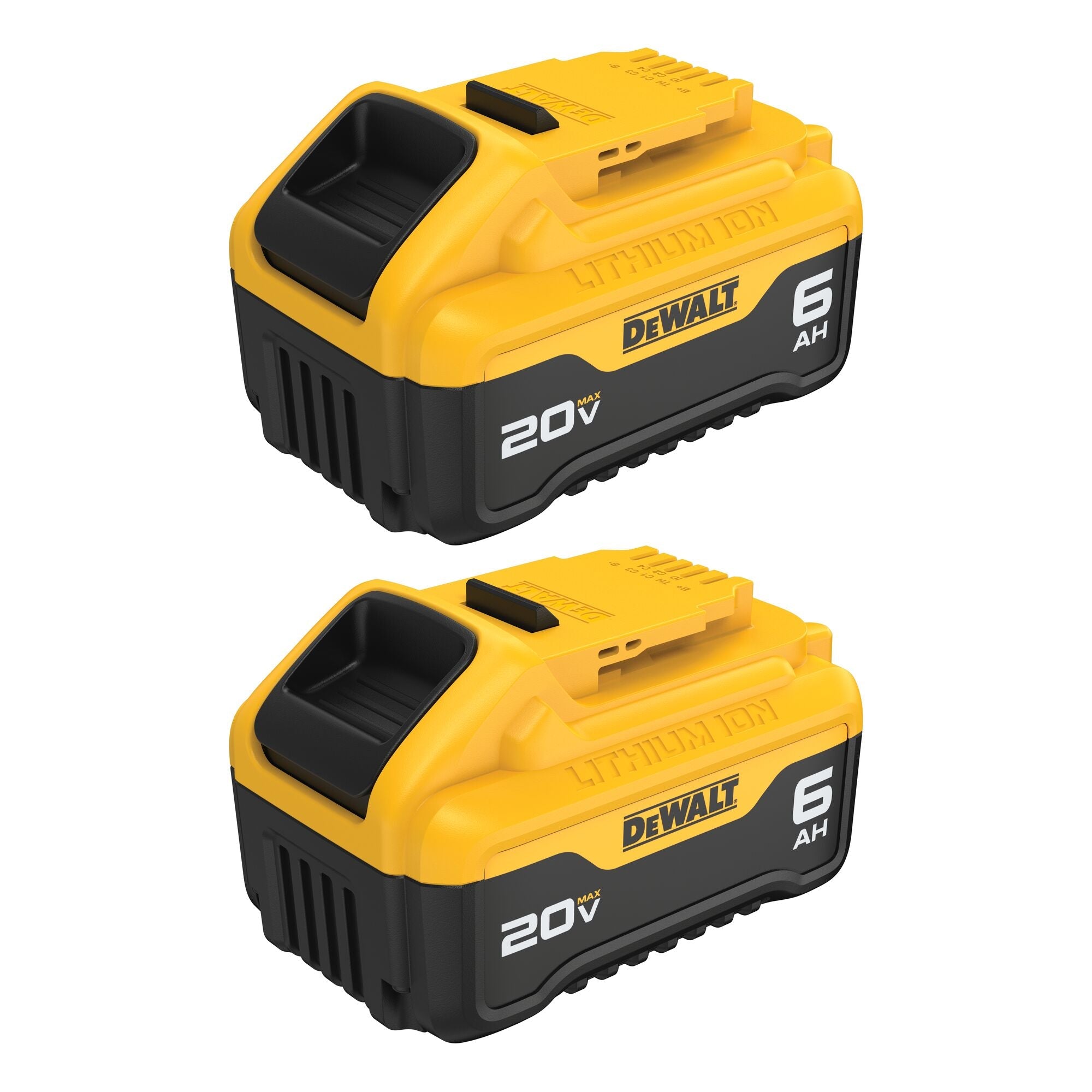 Batería Recargable DEWALT 20V MAX DCB206-2 Paquete de 2 Unidades 6.0Ah XR Acabado Amarillo