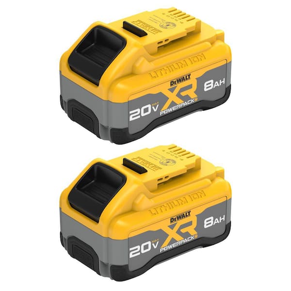 Batería Recargable DEWALT 20V MAX DCB2108-2 Paquete de 2 Unidades 8.0Ah con Carcasa Reforzada