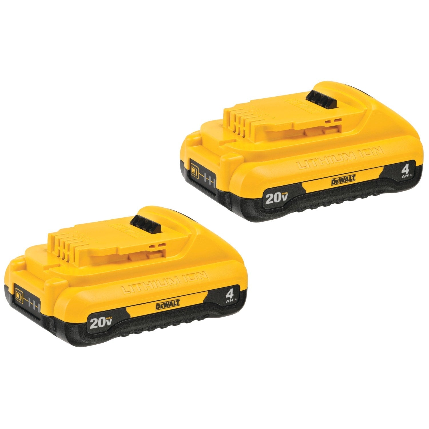 Batería Recargable DEWALT 20V DCB240-2 Paquete de 2 Unidades 4.0Ah Color Amarillo Diseño Slim