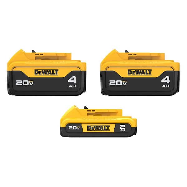 Batería Recargable DEWALT 20V MAX DCB243-3 Paquete de 3 Unidades Color Amarillo con Diseño Slim