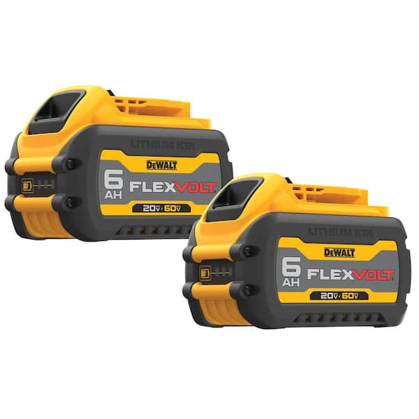 Batería Recargable DEWALT FLEXVOLT DCB606-2 Paquete de 2 Unidades 60V Color Amarillo y Negro