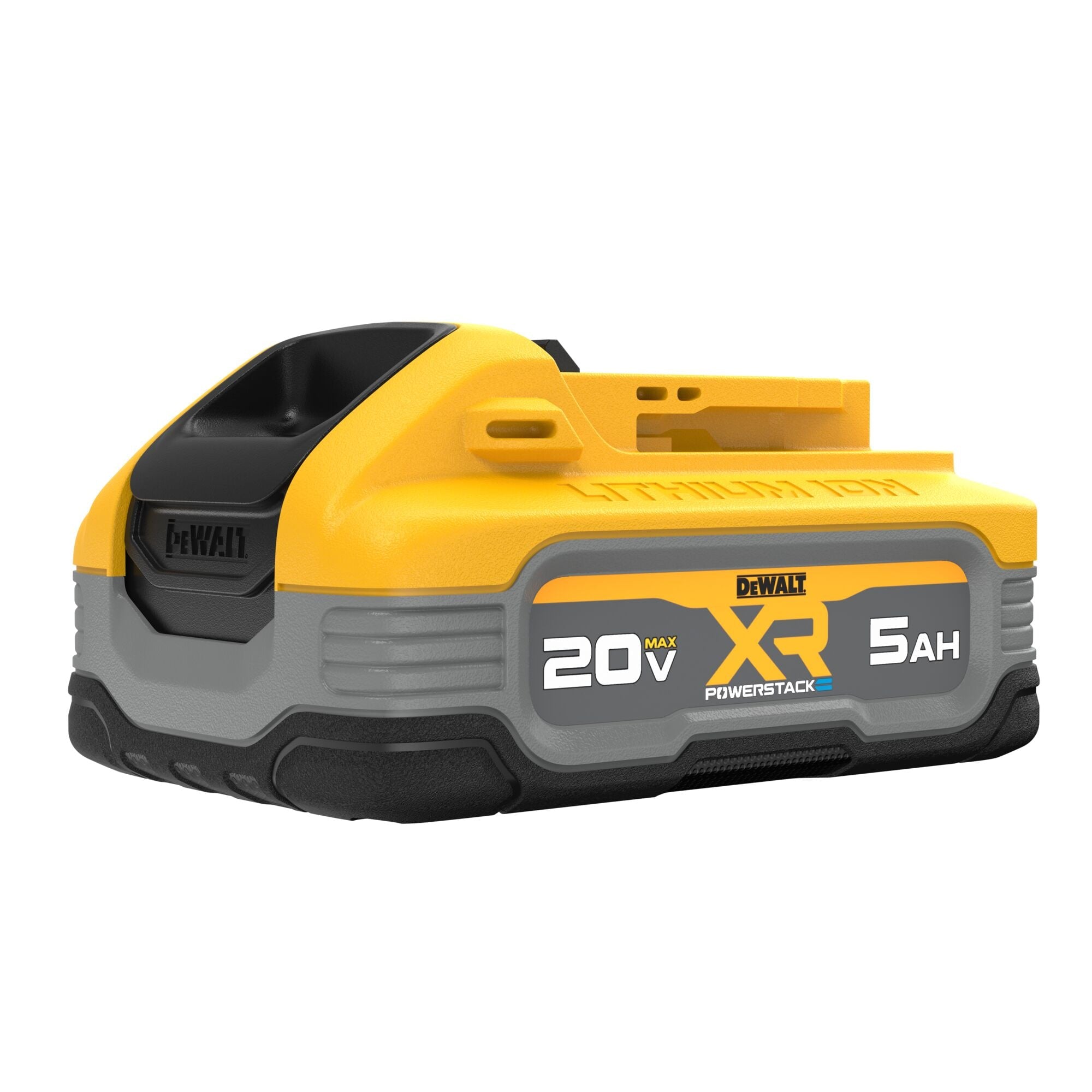 Batería Recargable DEWALT Powerstack DCBP520 20V 5.0Ah de Celdas Planas Color Amarillo Negro