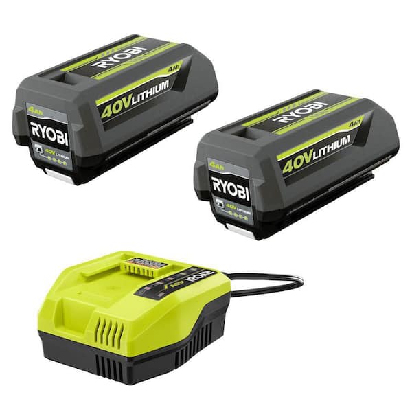 Batería Recargable RYOBI 40V OP404042408 Kit 4.0Ah con Cargador Rápido para Jardín y Exterior