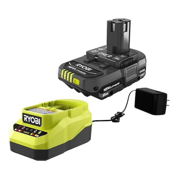 Batería Recargable RYOBI ONE+ PSK005 Kit 2.0Ah con Cargador y Celdas de Litio Color Verde Lima