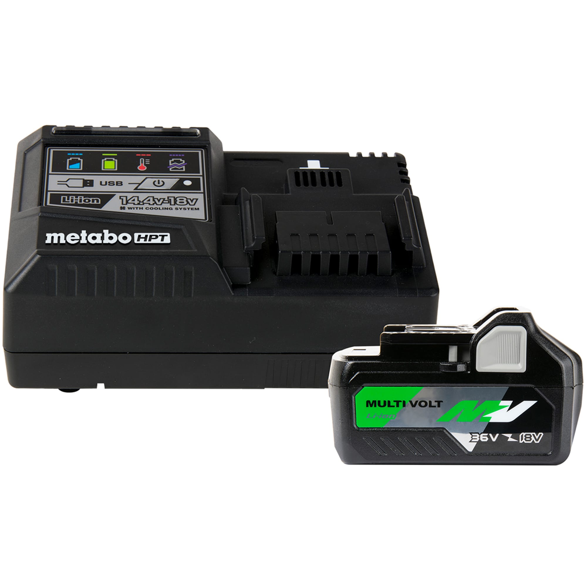 Batería Recargable METABO HPT UC18YSL3QCYM Kit 36V con Cargador y Estuche Color Negro y Verde