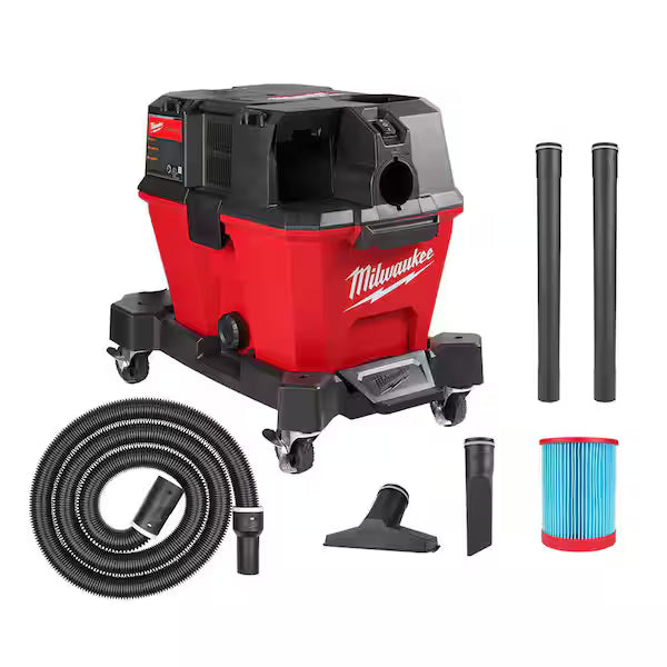 Aspiradora Industrial MILWAUKEE M18 FUEL 0910-20 6 Galones con Manguera y Accesorios