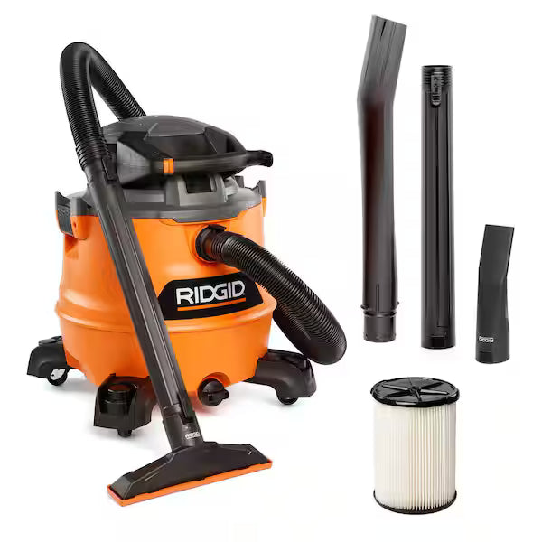Aspiradora para Taller RIDGID HD1600 16 Gal 6.5 HP Pico NXT con Soplador y Filtro