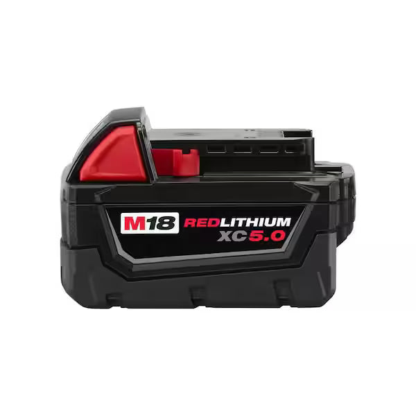 Batería Recargable MILWAUKEE M18 48-11-1850 5.0Ah Litio-Ion Color Rojo con Indicador de Carga