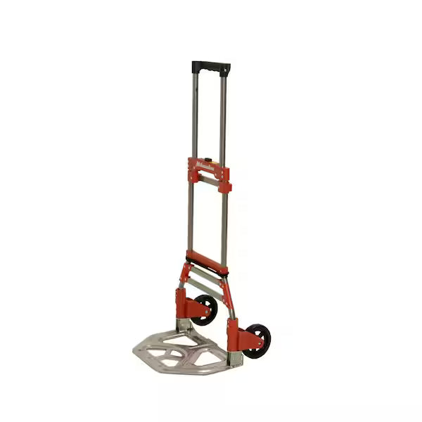 Carretilla Plegable MILWAUKEE 73777 Capacidad 68 kg Mango Telescópico Rojo Plegado