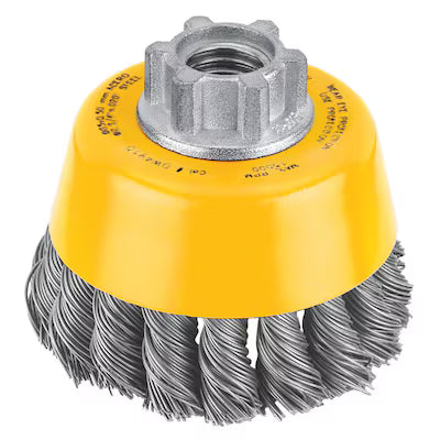 Cepillo de Copa DEWALT DW4910S 3 Pulgadas Alambre Grueso para Esmeriladora