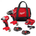 Combo Taladro Atornillador MILWAUKEE M18 3692-22CT Brushless Kit con Dos Herramientas y Estuche