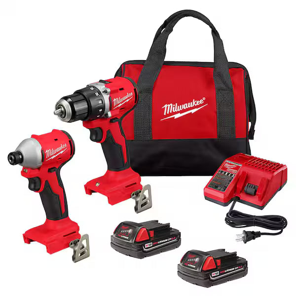 Combo Taladro Atornillador MILWAUKEE M18 3692-22CT Brushless Kit con Dos Herramientas y Estuche