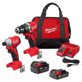 Combo Taladro Percutor MILWAUKEE M18 3693-22CX Kit con Dos Herramientas Baterías y Bolsa