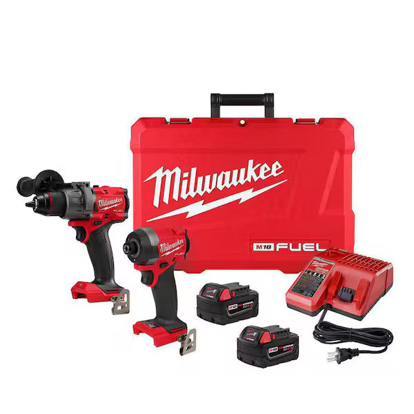 Combo Taladro Percutor MILWAUKEE M18 FUEL 3697-22 Kit Completo con Dos Baterías 5.0Ah