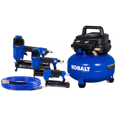 Compresor de Aire KOBALT 02106410A 6 Galones 150 PSI Panqueque Kit Completo