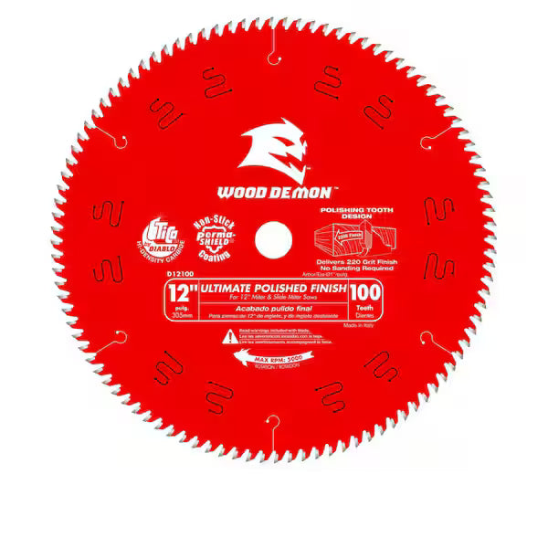 Hoja Sierra DIABLO D12100X 12 Pulg 100 Dientes Ultra Acabado Pulido para Madera