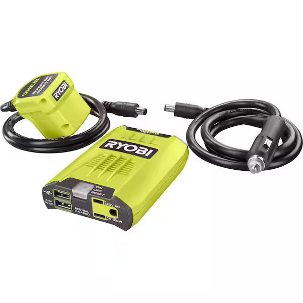 Inversor Automotriz RYOBI RYi120A ONE+ 120W 12V Doble USB para Batería 18V