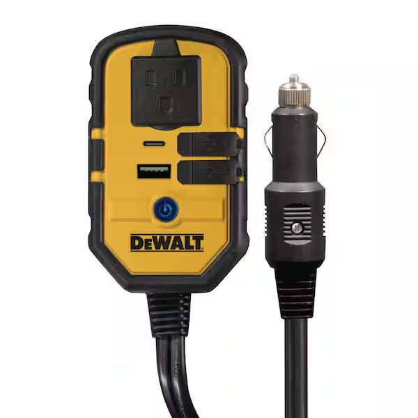 Inversor Portátil para Auto DEWALT DXAEPI140 140W con Doble Puerto USB y Ventilador