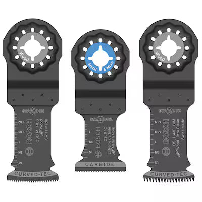 Juego de Cuchillas BOSCH OSL003VP Starlock 3-Piezas Vistas con Empaque