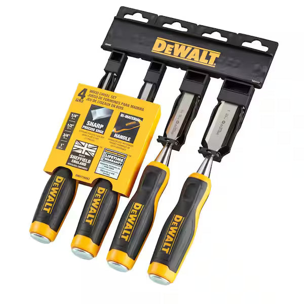 Juego de Formones para Madera DEWALT DWHT16063 4 Piezas con Estuche de Lona