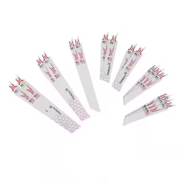 Juego de Hojas para Sierra MILWAUKEE SAWZALL 49-22-1216 16 Piezas Bimetálicas Corte Metal