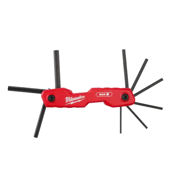 Juego de Llaves Allen MILWAUKEE 48-22-2181 SAE Plegables 9 Piezas Color Rojo y Negro