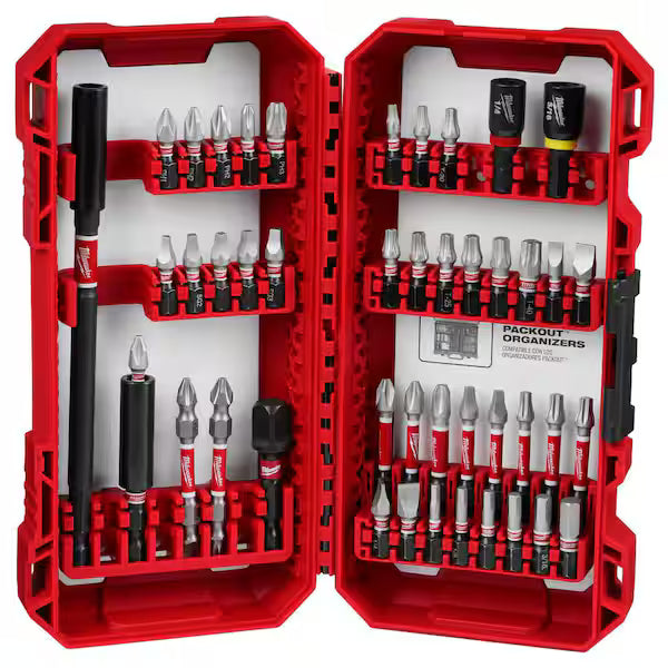 Juego de Puntas para Impacto MILWAUKEE SHOCKWAVE 48-32-4023 45 Piezas en Estuche Rojo