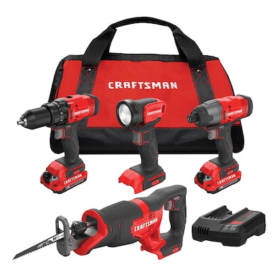 Kit Combinado CRAFTSMAN CMCK400D2 V20 MAX 4-Herramientas Kit Completo