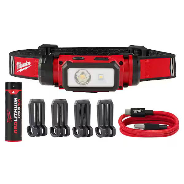 Lámpara Dura MILWAUKEE 2163-21 600 Lúmenes LED REDLITHIUM Clip para Casco Seguridad
