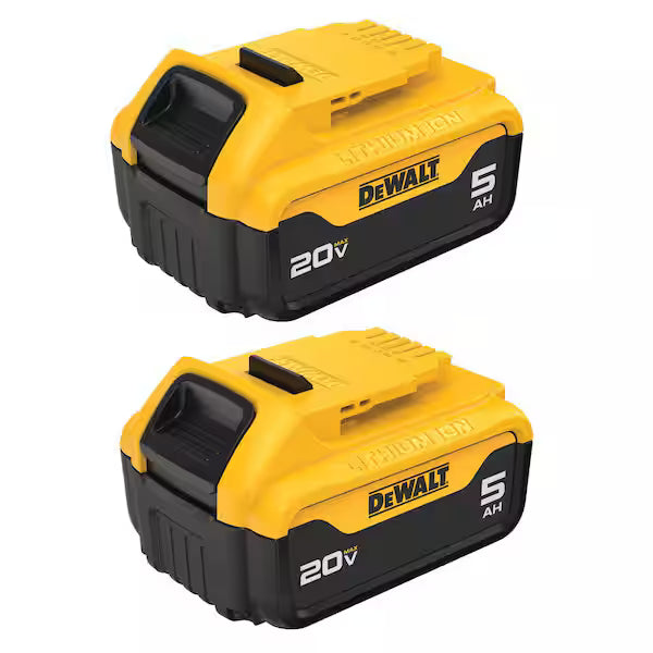 Pack de Baterías DEWALT 20V MAX XR DCB205-2 5.0Ah Litio-Ion 2 Piezas Indicador de Carga