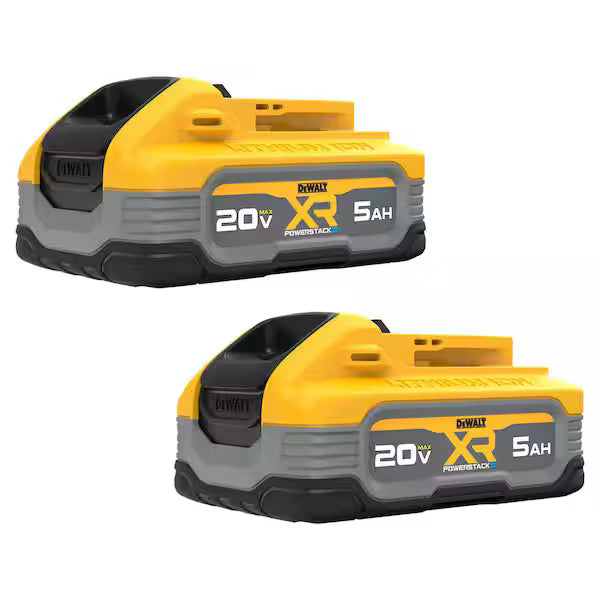 Pack POWERSTACK DEWALT 20V DCBP520-2 5.0Ah Litio-Ion 2 Piezas Indicador LED Amarillo