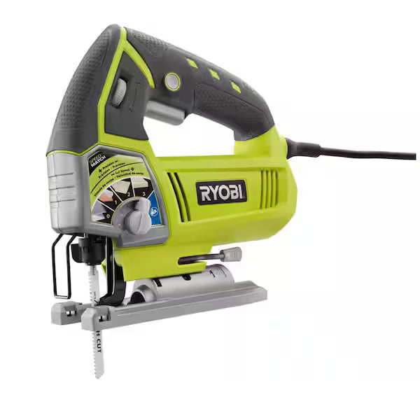 Sierra Caladora Orbital RYOBI JS481LG 4.8A Velocidad Variable Laser de Corte Verde