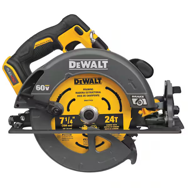Sierra Circular FLEXVOLT DEWALT DCS578B 7-1/4 Pulg con Freno Electrónico sin Batería