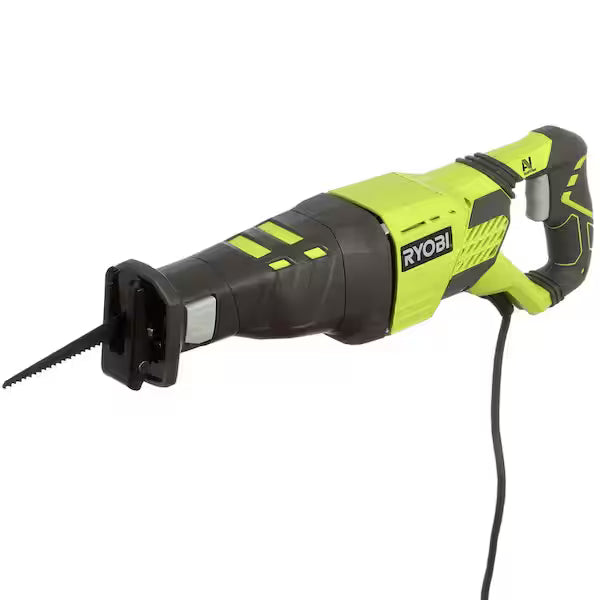 Sierra Recíproca con Cable RYOBI RJ186V 12A con Mango de Agarre Suave Verde