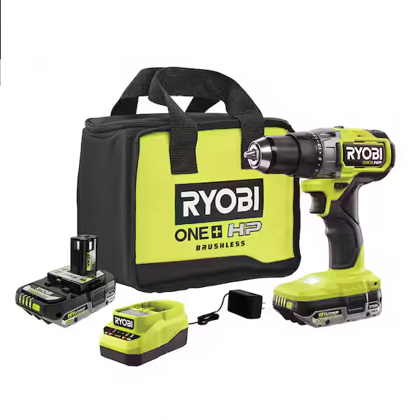 Taladro Atornillador Kit RYOBI ONE+ HP PBLDD01K 1/2 Pulg Kit con 2 Baterías 2.0Ah