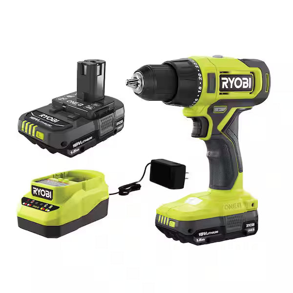 Taladro Atornillador Kit RYOBI ONE+ PCL206K2 1/2 Pulg 2 Baterías 1.5Ah y Cargador