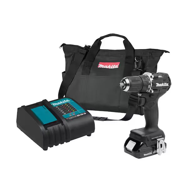 Taladro Atornillador Sub-Compacto KIT MAKITA XFD15SY1B 1/2 Pulg 1.5Ah con Bolsa